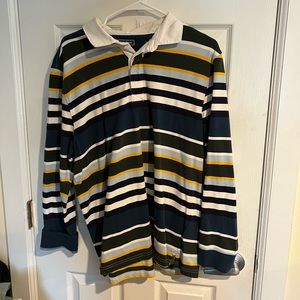 Multi-colored collared long sleeve striped shirt
